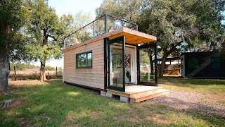 Container Home with rooftop patio 160 sq ft   Tiny House Designs