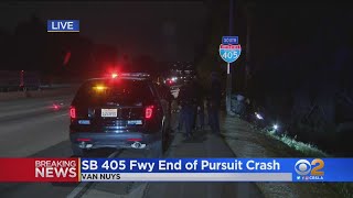 Southbound Lanes Of 405 Freeway In Van Nuys Remain Closed After Violent End To Pursuit