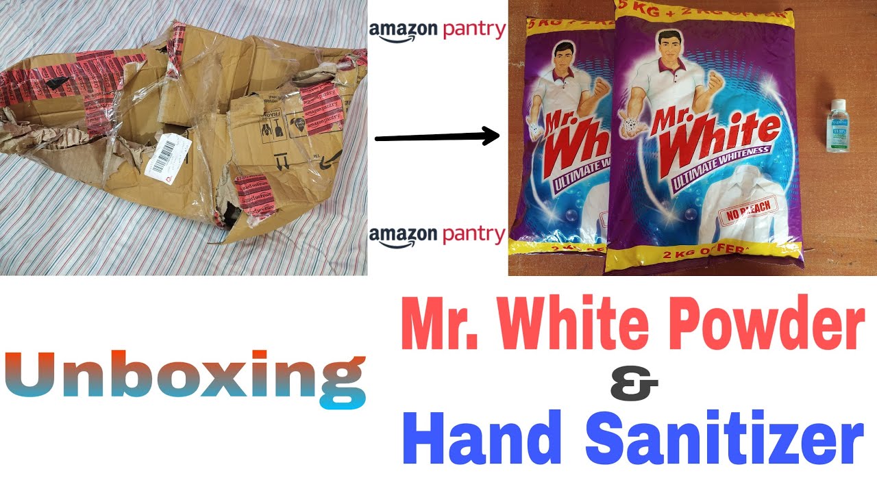 Unboxing Mr.White Detergent Powder And Hygienix Hand Sanitizer