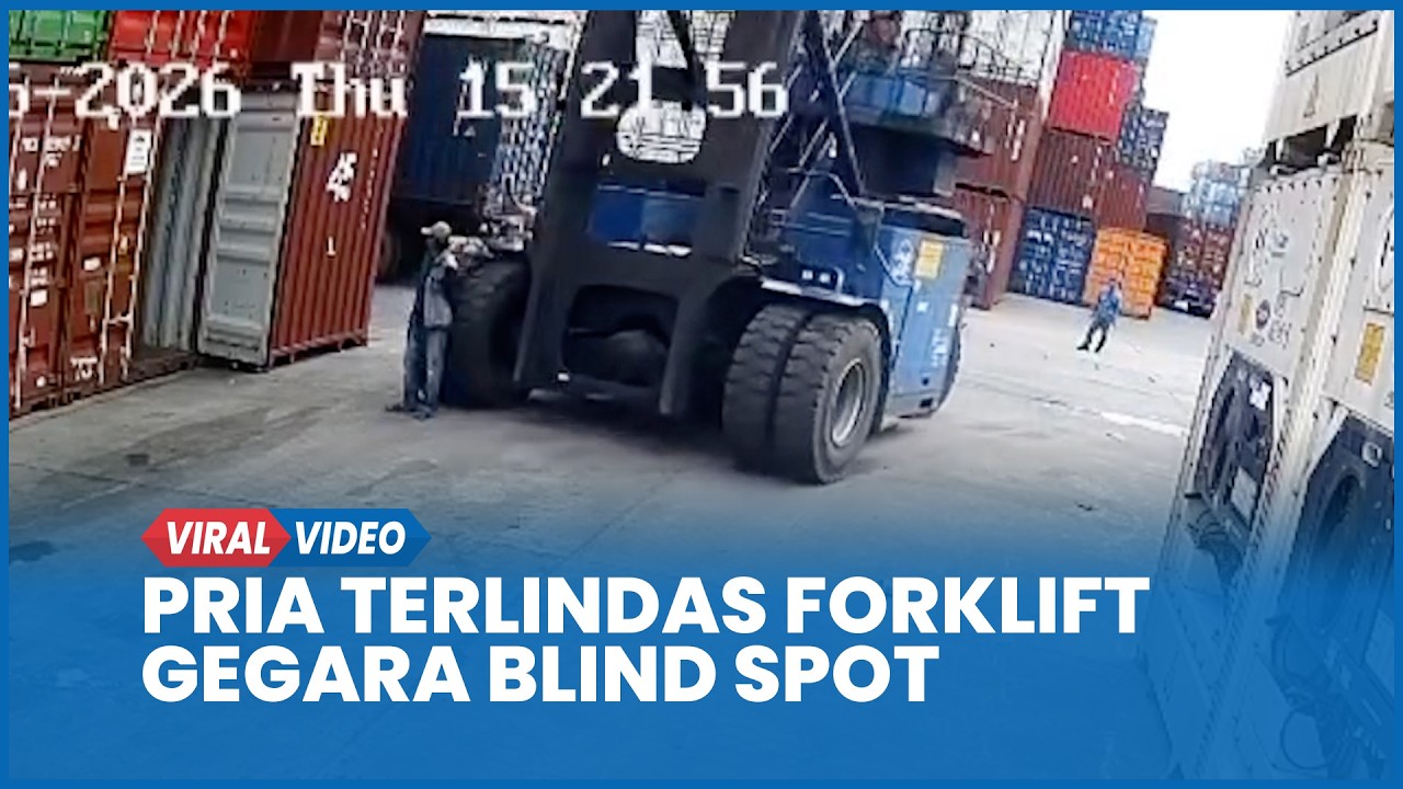 Detik-detik Kecelakaan Pria Terlindas Forklift di Depo Kontainer Gegara Blind Spot