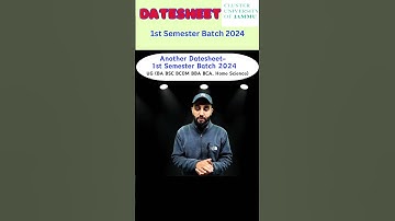 Datesheet  Released  1st Semester Batch 2024 and Backlog Batches Cluster University Jammu