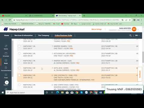 Hướng dẫn lấy booking submit của hãng tàu HAPAG-LIOYD
