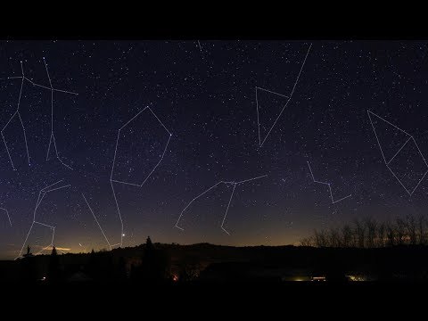 Созвездия ночного неба 360° 4K Short Film видео для VR