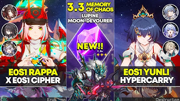E0S1 Rappa x Cipher & E0S1 Yunli Hypercarry | Memory of Chaos 12 | Honkai Star Rail 3.3