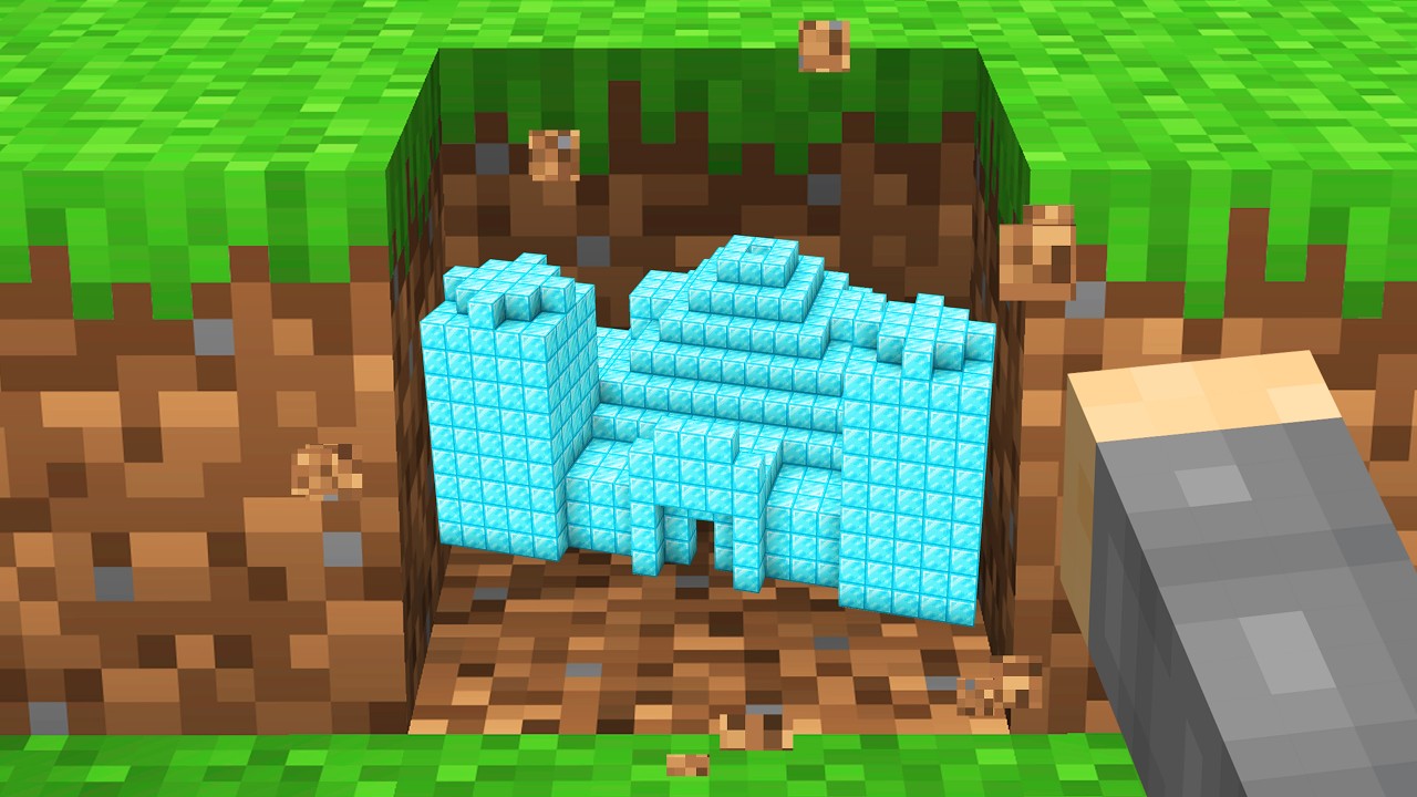 Minecraft But If You Mine Blocks, A Structure Spawns