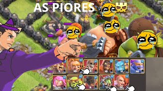 JOGUEI COM AS PIORES SUPER TROPAS DO CLASH OF CLANS