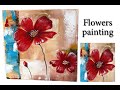 How to paint a Flower on canvas/ Demo /Acrylic Technique on canvas by Julia Kotenko