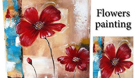 How to paint a Flower on canvas/ Demo /Acrylic Technique on canvas by Julia Kotenko