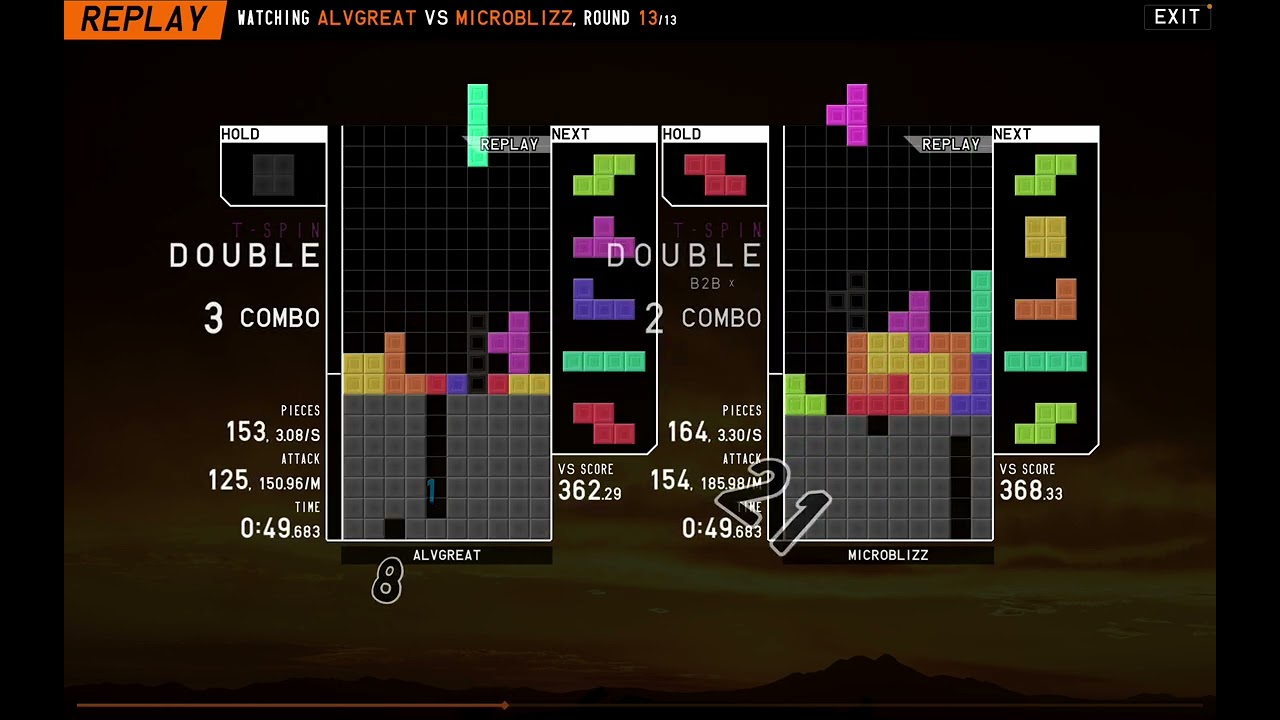 one of my best S2 tetr.io tiebreakers (vs microblizz)