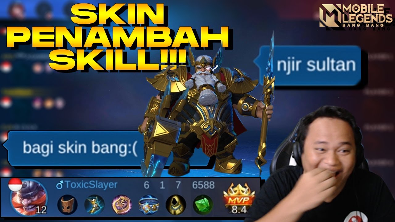 REVIEW SKIN VALHALA GRATISAN DARI DIAMOND HAR4M!! FIX 100% MENAMBAH SKILL!! WKWKWK