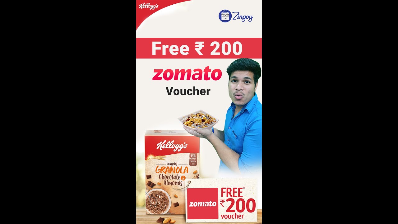 Free Rs.200 Zomato Voucher With Kellogg's Granola Healthy Breakfast