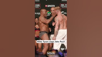 Mike Tyson slaps Jake Paul at the weigh-ins!