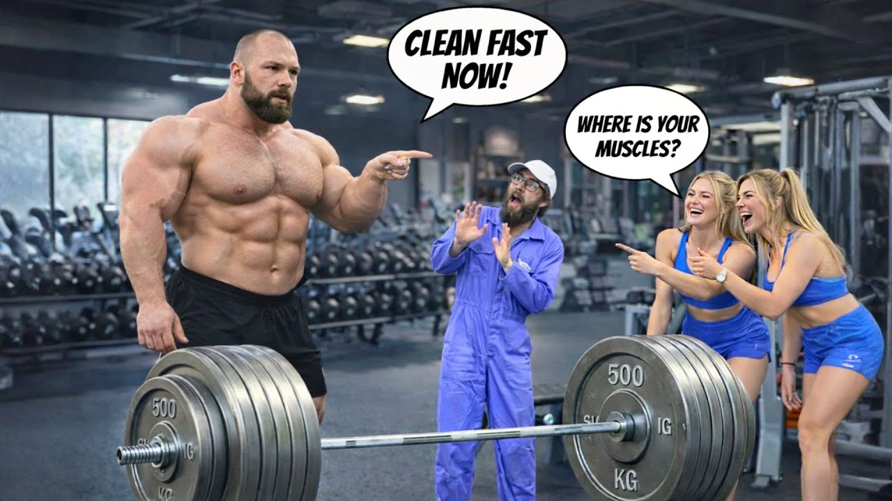 When bodybuilders face true strength, the reactions say it all 😱💪🧹