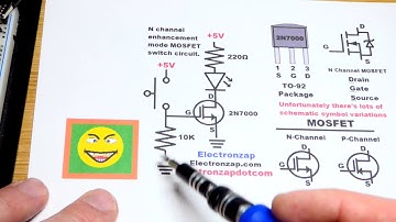 2N7000 N channel enhancement mode MOSFET switch electronics how to DIY circuit tutorial