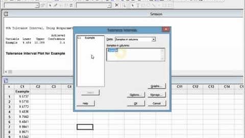 Tolerance Intervals, K-factor, with minitab