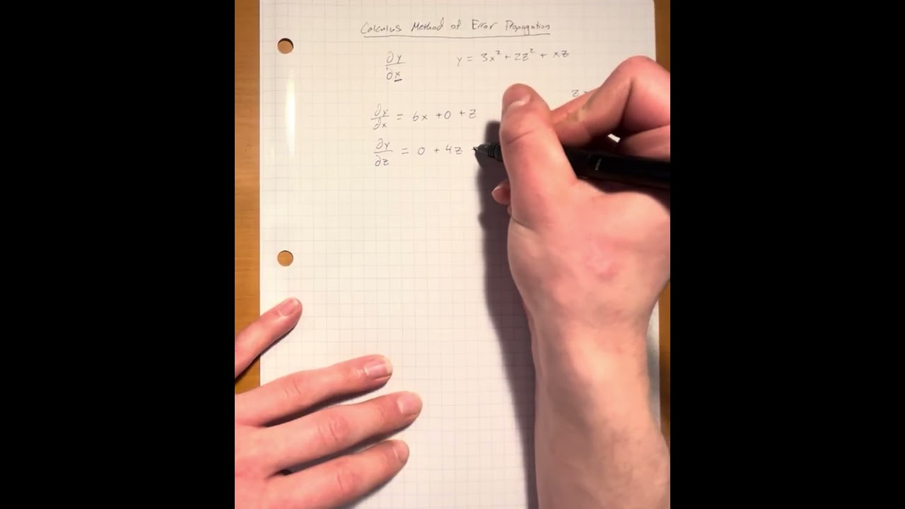 Calculus Method of Error Propagation
