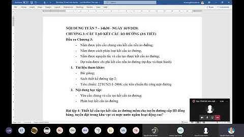 Thiết kế nền mặt đường – Tuần 7 - Chương 3, tiết 1