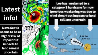Hurricane Lee weakens for now but impacts to land remain uncertain.