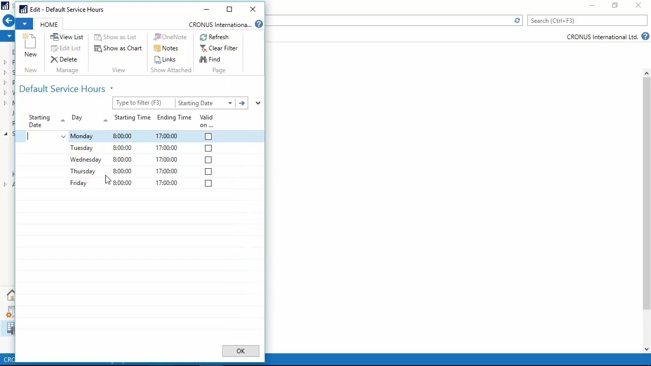 Dynamics NAV - M06-02 Service Planning Management Setup