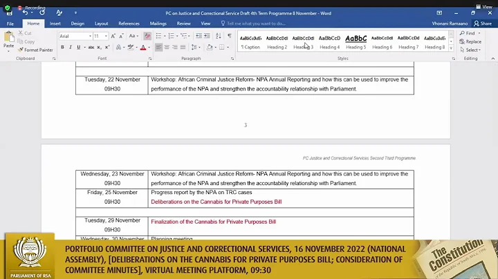 Portfolio Committee on Justice and Correctional Services, 16 November 2022