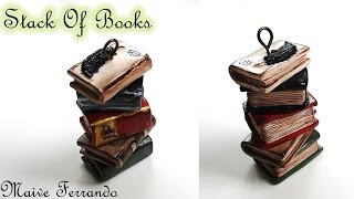 Stack of Old Books Tutorial Charm/Pendant - Polymer Clay Tutorial