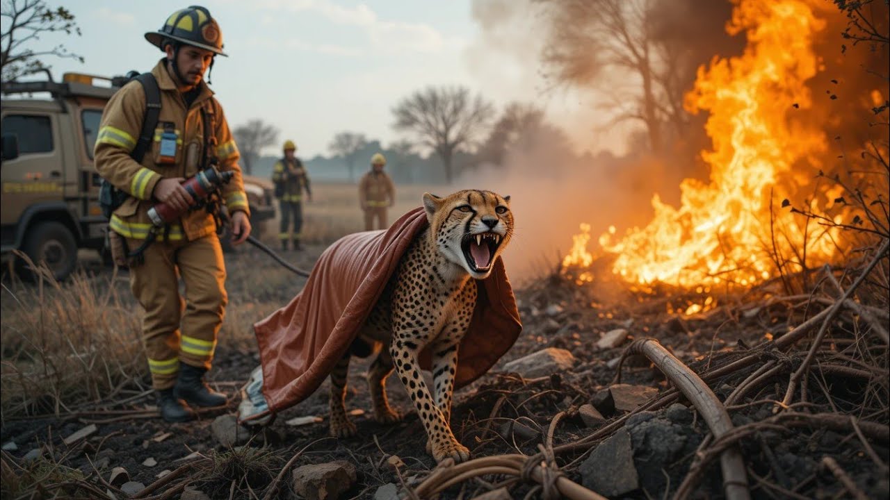 "Cheetah Rescue from Raging Forest Fire | Incredible Survival Story"