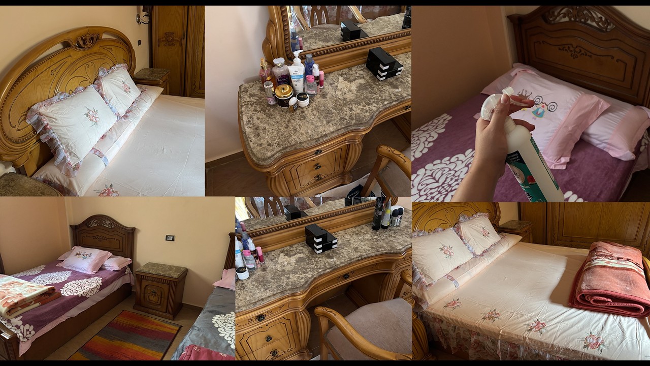 اقوي تنظيفات رمضان 2026🌙تنظيف غرفة النوم وغرفة الاولاد🧽فرشت الجديد