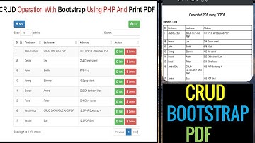 Crud Operations Using Bootstrap PHP With MYSQL Database & Print PDF