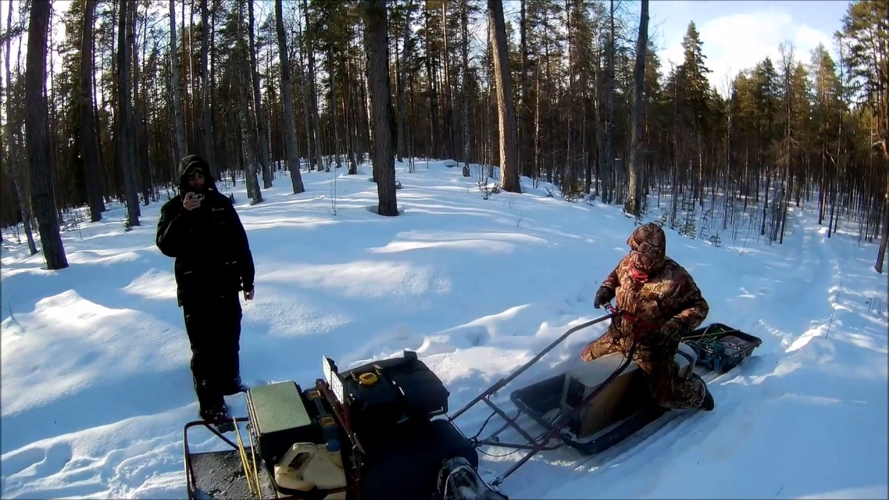 Нижнее Ернозеро на мотобуксировщиках Motodog