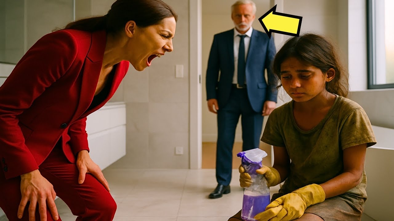 NIÑA DE LA CALLE LIMPIA EL BAÑO Y ES HUMILLADA… PERO EL MILLONARIO VE TODO Y…