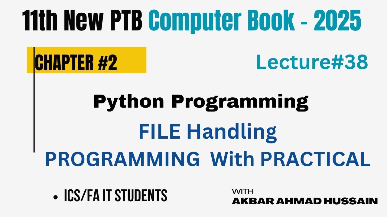 File Handling in Python | Read, Write & Append Made Easy | 1st Year ICS ...