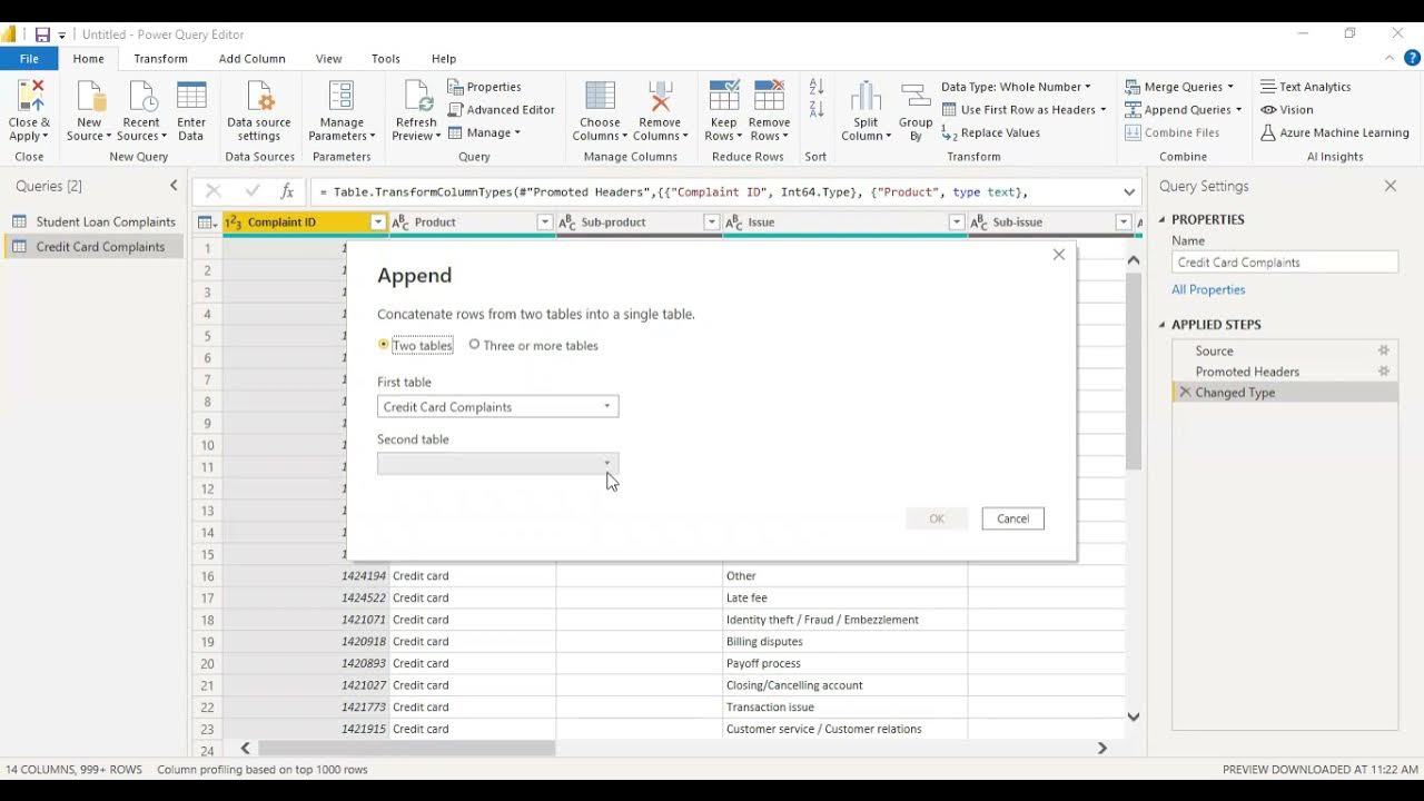 APPENDING QUERY IN POWER BI - YouTube