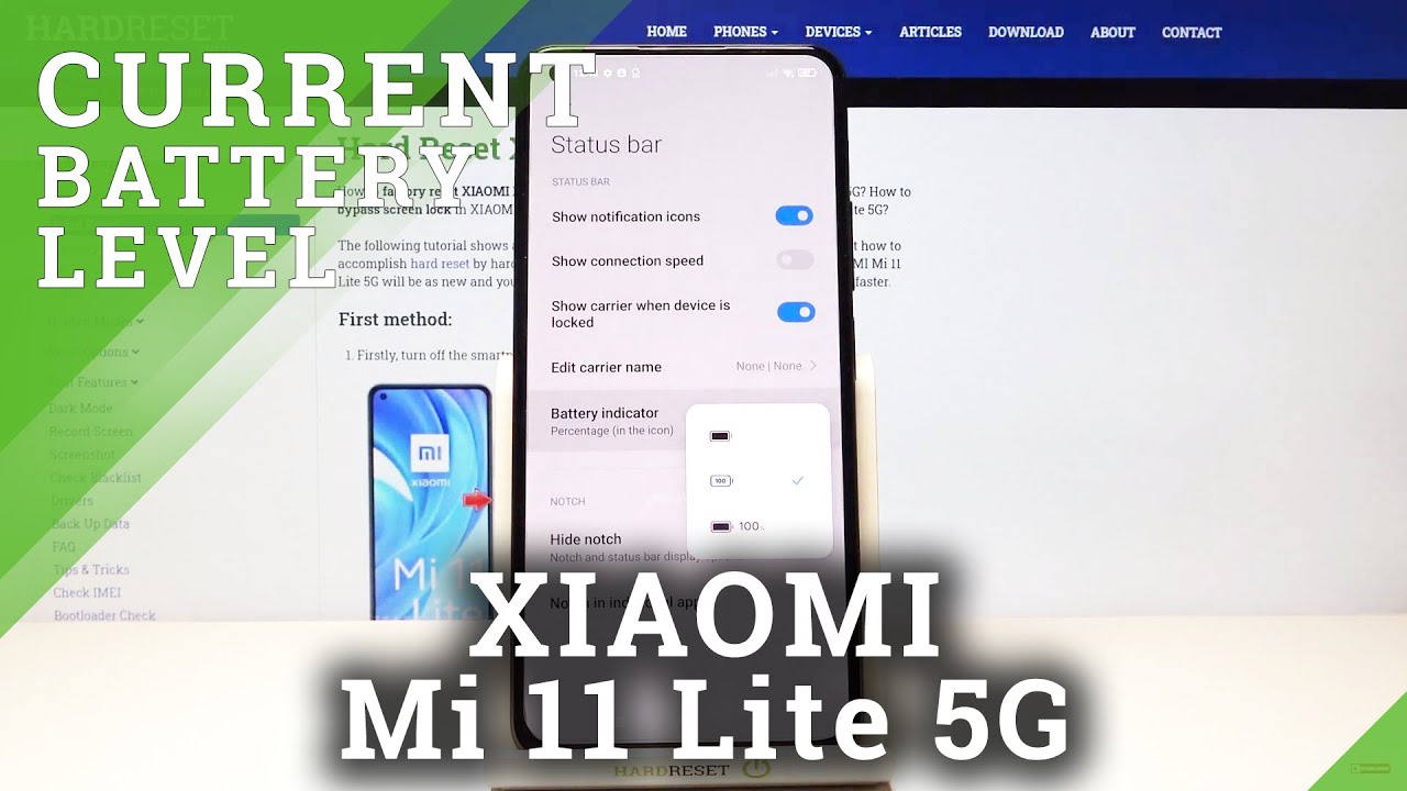 How to Manage Battery Indicator in XIAOMI Mi 11 Lite 5G Status Bar – Battery Percentage