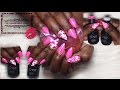 Acrylic Nails| Madam Glam Gel Polish | 3D Hearts| Shape Change| No soak off