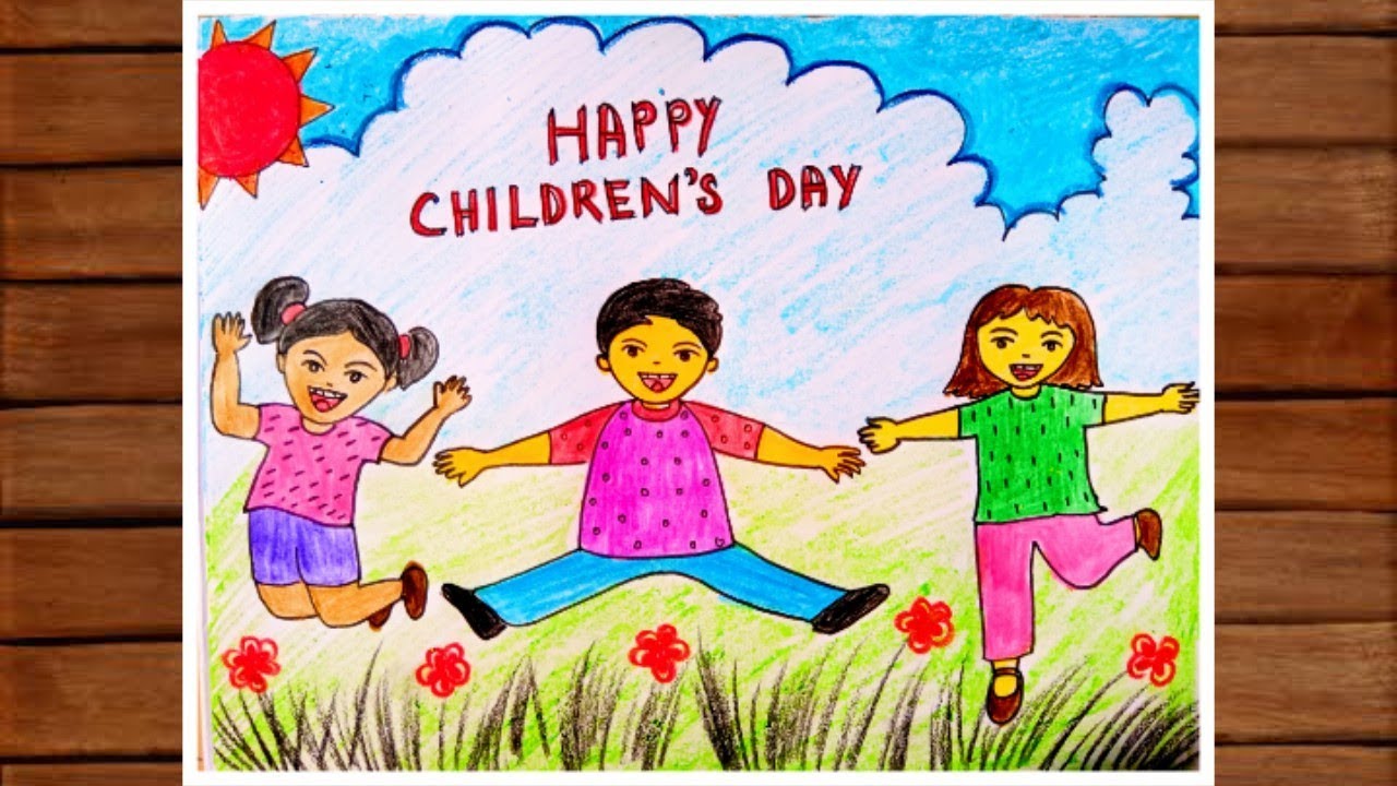 Children's Day Drawing | Children's Day Drawing For Kids Very Easy ...