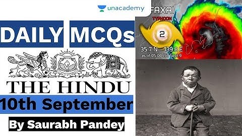 10th September | Current Affairs Based Daily MCQs | UPSC CSE/IAS 2020 | Saurabh Pandey