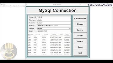 An Overview of how to connect to MySQL Database, with Insert, Update, Delete and Search in Python