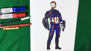 captain america from the avengers infinity war coloring pages sailany coloring kids youtube