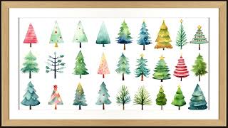 Whimsical Christmas Tree Watercolour Art | Framed TV Art for Festive Holiday Moments screenshot 5