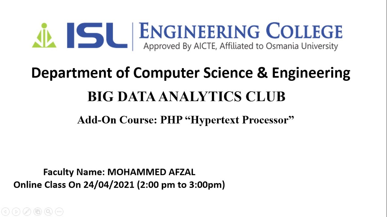 Add On Course On PHP Session 1