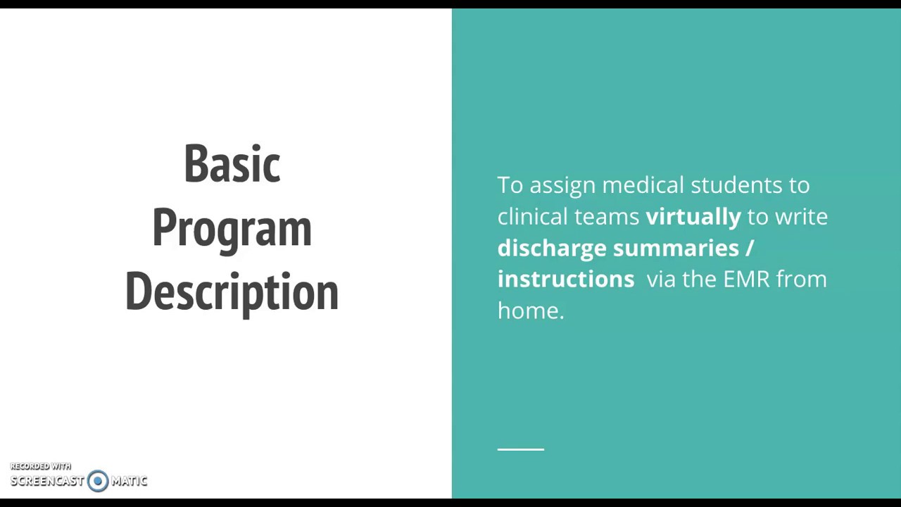 Medical Student Virtual Scribe Program