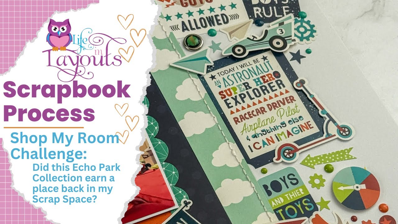 Вдохновлённые воображением - Эхо-парк - Представьте себе это - Процесс создания скрапбука на двух...