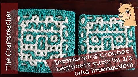 Interlocking crochet beginners tutorial part 2 (aka Interwoven  crochet)