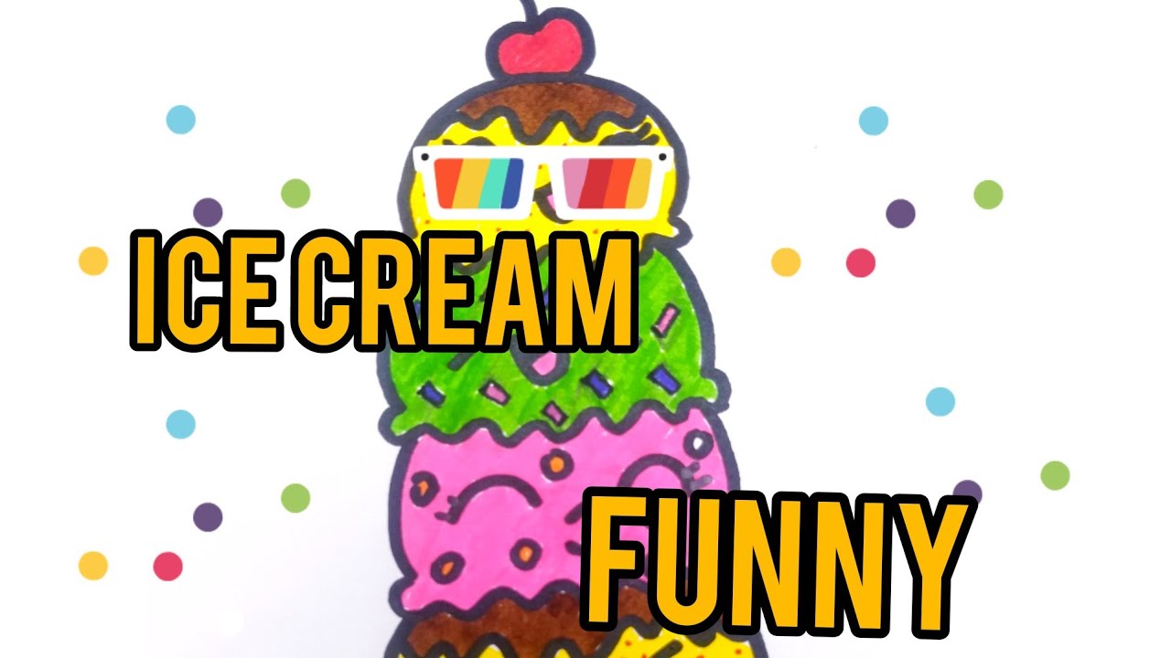 How to draw funny ice cream towerdrawing with kidsfun with kids