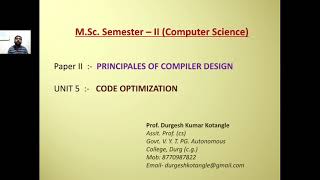 Lecture1 M.Sc.2 sem Code Optimization