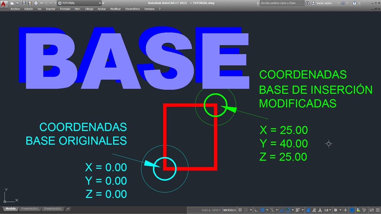 COMO AJUSTAR EL [PUNTO BASE DE INSERCIÓN] EN TUS BLOQUES EN AUTOCAD ...