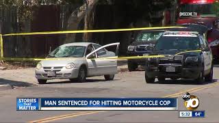 Man sentenced for hitting Oceanside motorcycle cop