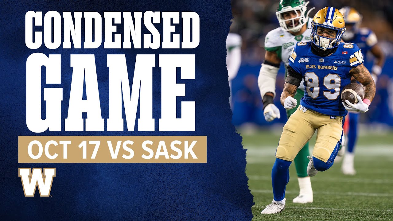 CONDENSED GAME | Winnipeg Blue Bombers vs Saskatchewan Roughriders | Week 20 (10-17-25)