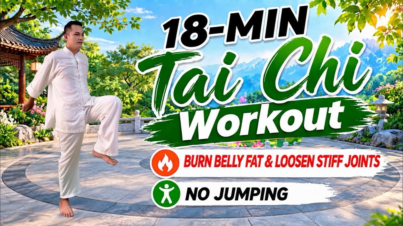 18-Min Tai Chi Workout 🔥 Burn Belly Fat, Slim Waist & Loosen Stiff Joints | No Jumping