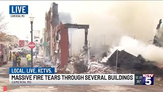 Fire in Cameron, Mo. destroys buildings